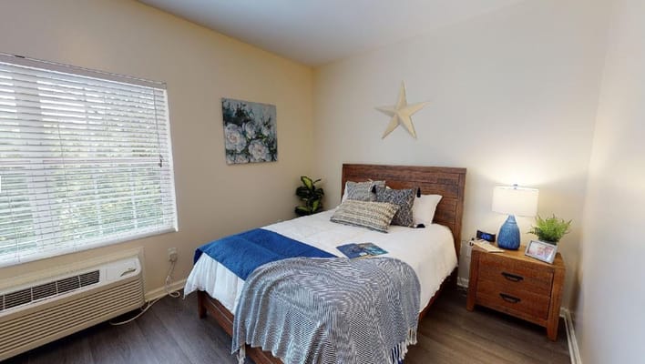 Cozy interior of a private resident room with decor