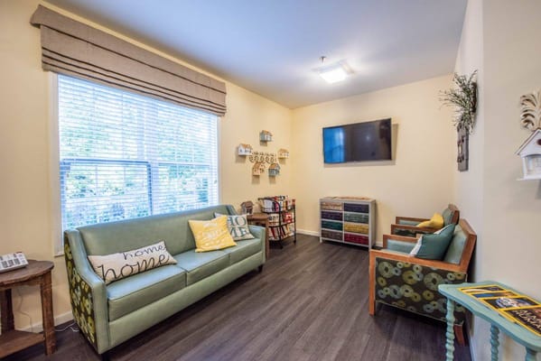 Cozy common area with seating and decor