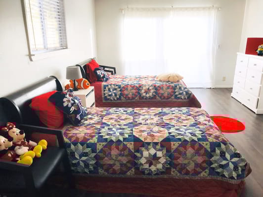 Comfortable shared bedroom in assisted living facility