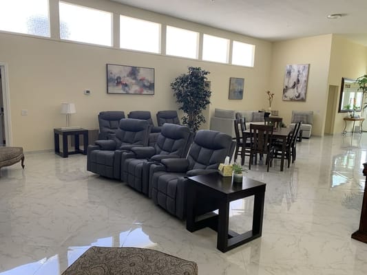 Interior lounge area with comfortable seating