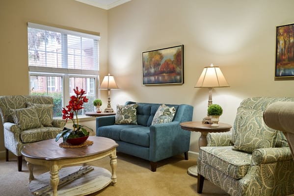 Cozy lounge area with comfortable seating and decor