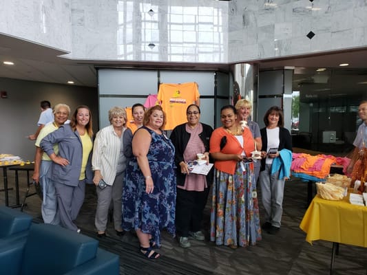 Group of people at an event in a common area