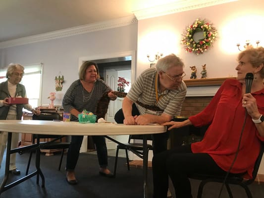 Residents participating in an activity in a common area