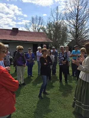 Residents participating in an outdoor group activity