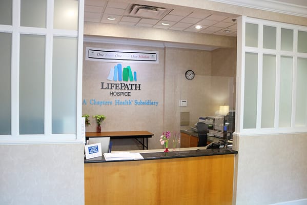 Reception desk at LifePath Hospice