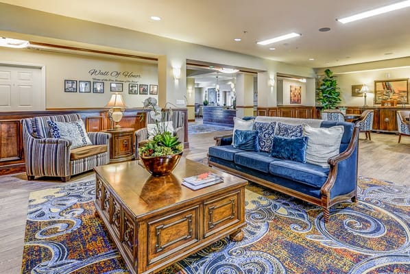 Comfortable living room with seating and decorative plants