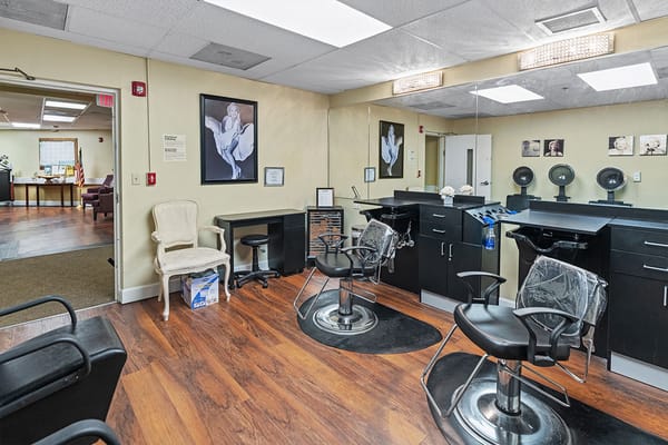 Interior view of a beauty salon in the facility