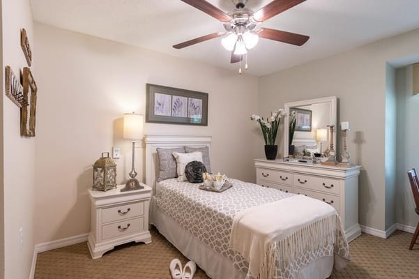 Cozy bedroom interior with decorative elements