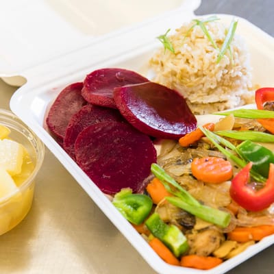 Healthy meal served in a dining area