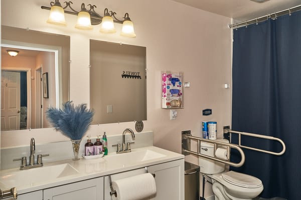 Accessible bathroom in a senior care facility