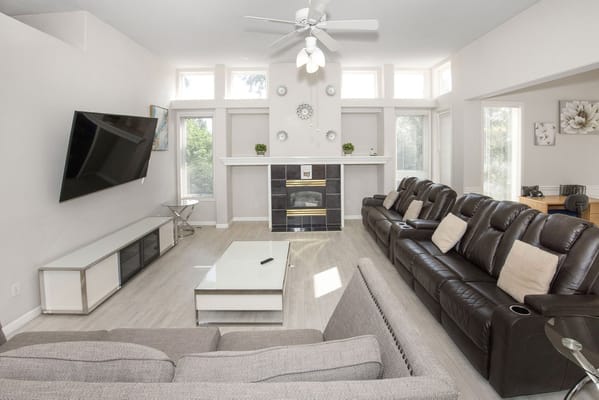 Bright living room with comfortable seating
