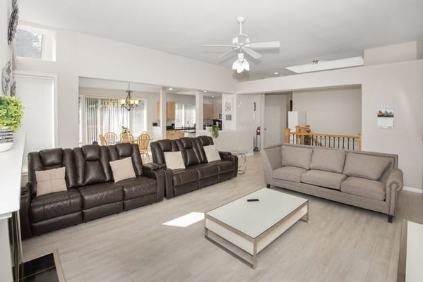 Spacious common area with comfortable seating