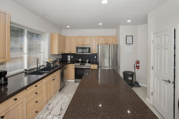 Modern kitchen with a large island and appliances