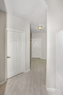 Bright interior hallway of a facility