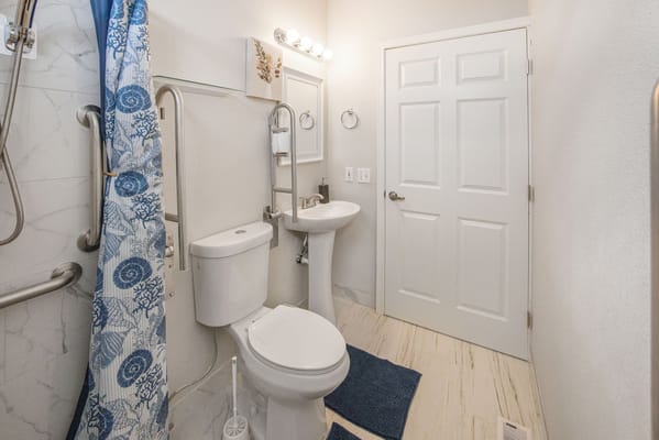 Accessible bathroom with safety features