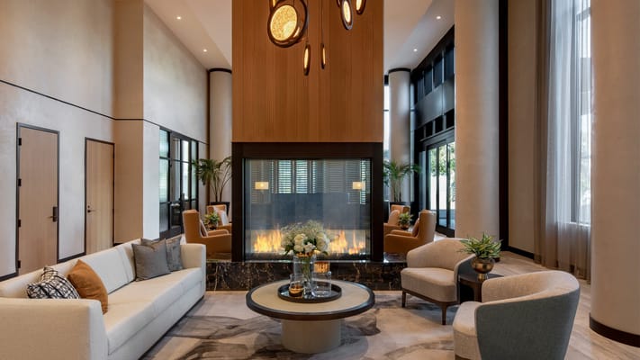 Bright and inviting lobby with modern furnishings