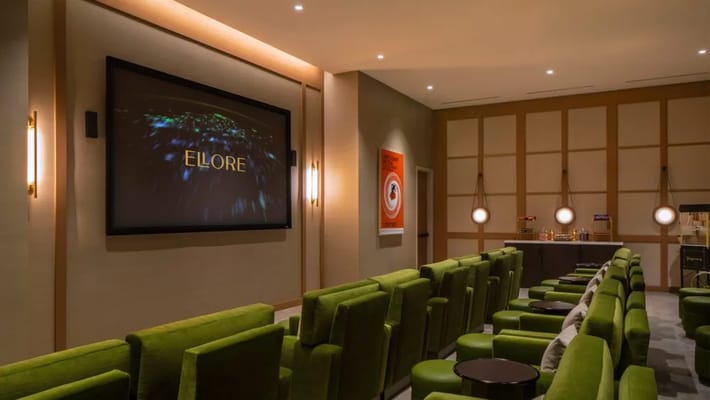 Interior view of a theater room at Ellore Senior Living