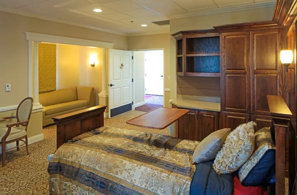 Comfortable private room in a senior living facility