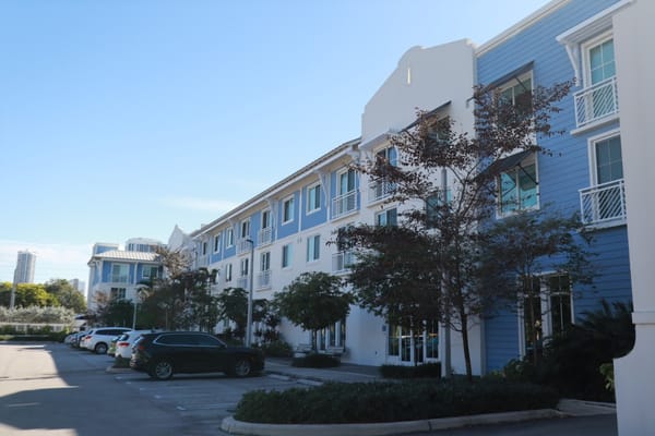 Exterior view of the Father Marquess-Barry Apartments building