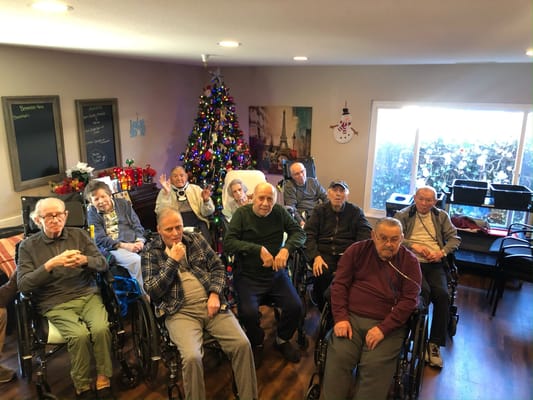 Residents enjoying a gathering in a common area