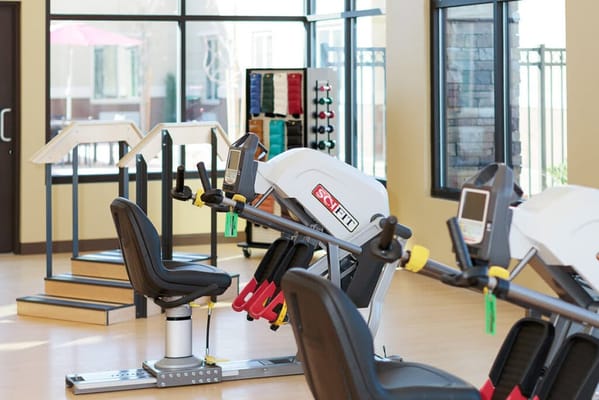 Exercise equipment in a fitness room