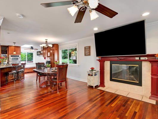 Bright interior view of a common living area