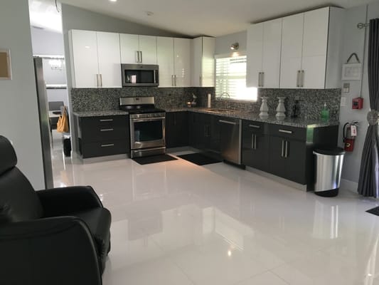 Bright and modern kitchen interior of a facility