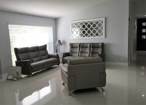 Modern seating area in a bright interior space