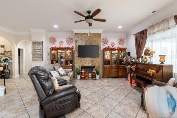 Interior common area with seating and decorations
