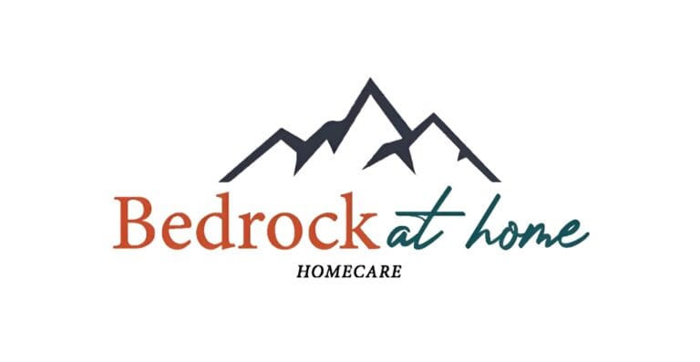 Logo of Bedrock at Home featuring mountains