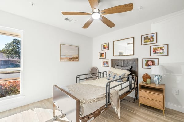 Cozy interior of a resident's room with personal decor