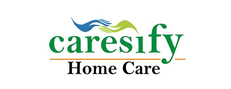Caresify Home Care logo featuring green and blue elements