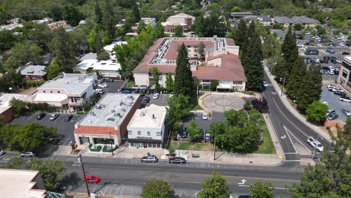 Aerial view of Mercy McMahon Terrace and surrounding area