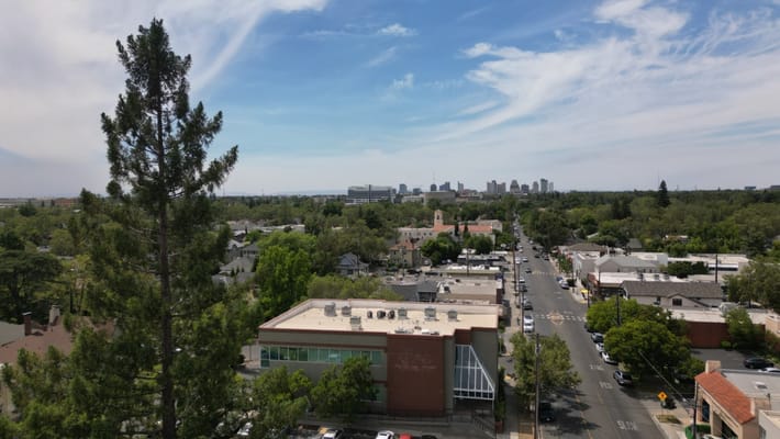 Aerial view of the Mercy McMahon Terrace facility and surrounding area