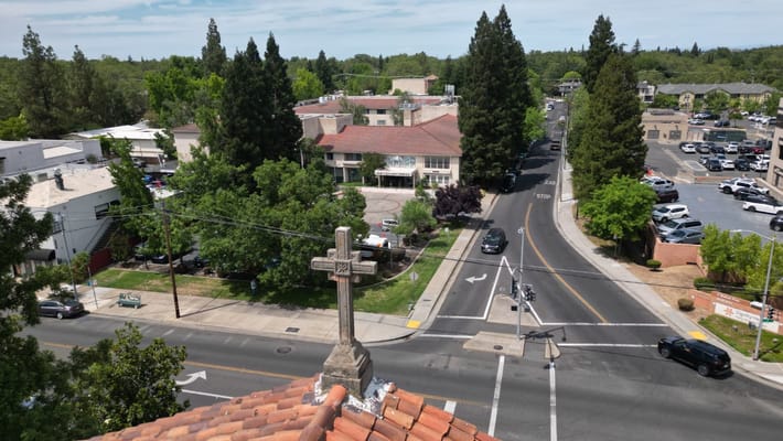 Aerial view of Mercy McMahon Terrace and surrounding area