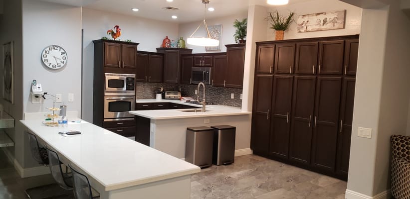 Spacious kitchen with modern appliances and ample storage