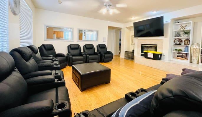 Comfortable seating area in a common room