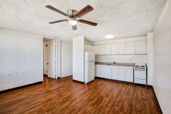 Interior view of a kitchenette in a resident room