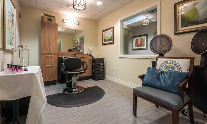 Interior view of a beauty salon at the facility