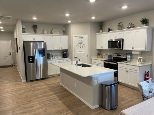 Bright modern kitchen in an assisted living facility