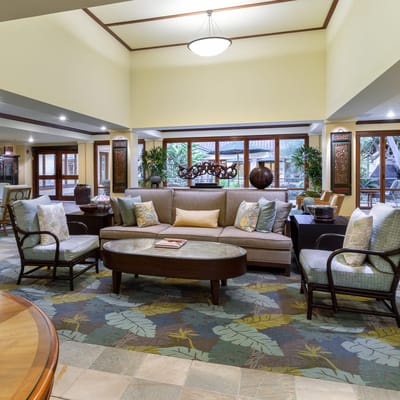 Bright and inviting common area with comfortable seating