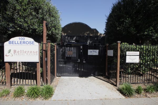 Entrance gate of Bellerose Senior Living facility