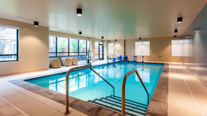 Indoor swimming pool with accessibility features