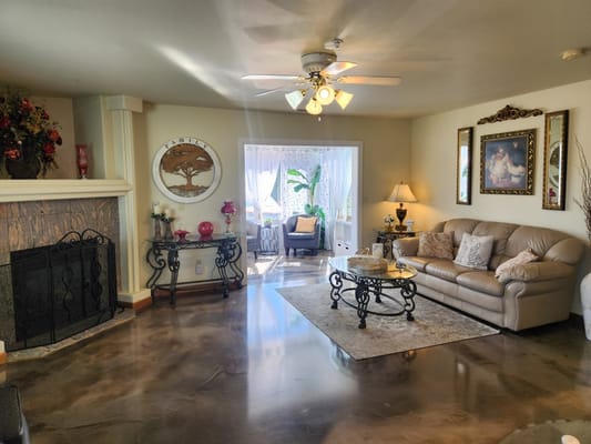 Comfortable living room with decorative touches