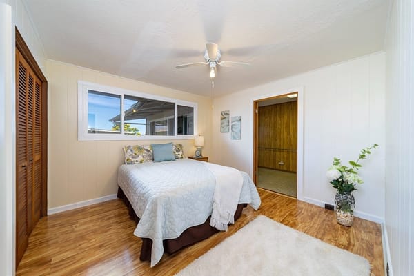 Cozy private bedroom in a senior living facility