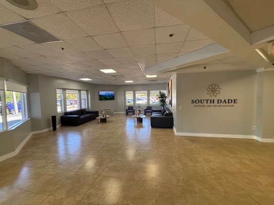 Interior view of the lobby at South Dade Nursing and Rehab Center