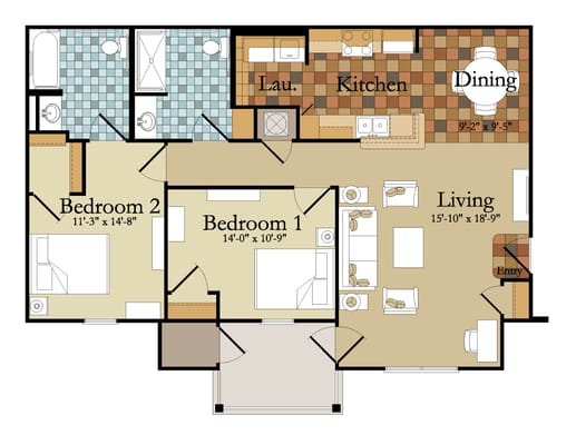 Architectural floor plan with layout details