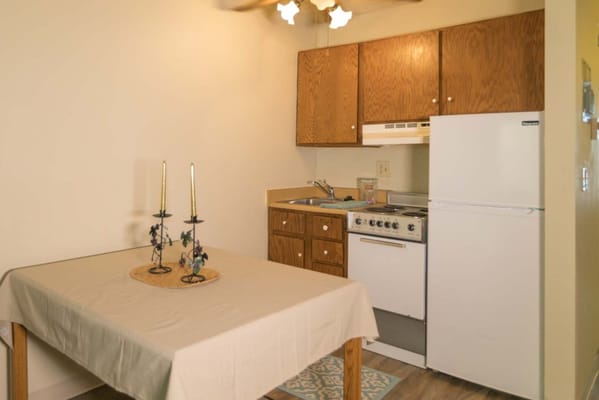 Small kitchenette in an assisted living unit