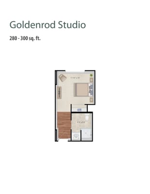 Floor plan of Goldenrod Studio