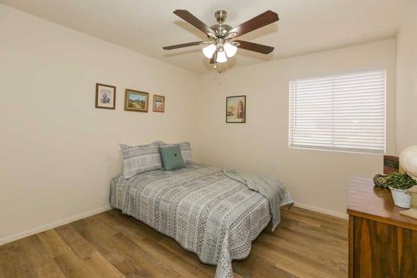 Cozy private resident room with a bed and decor